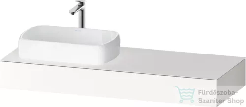 Duravit QATEGO 140x55 cm-es mosdópult, 1 bal oldali mosdó kivágással, mosdó és csaptelep nélkül, szupermatt fehér QA4803084840000