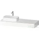 Duravit QATEGO 140x55 cm-es mosdópult, 1 bal oldali mosdó kivágással, mosdó és csaptelep nélkül, szupermatt fehér QA4803084840000