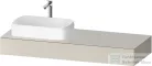 Duravit QATEGO 140x55 cm-es mosdópult, 1 bal oldali mosdó kivágással, mosdó és csaptelep nélkül, matt taupe QA4803091910000
