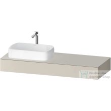   Duravit QATEGA 140x55 cm-es mosdópult, 1 bal oldali mosdó kivágással, mosdó és csaptelep nélkül, matt taupe QA4803091910000