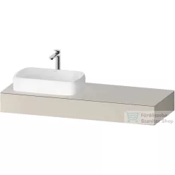   Duravit QATEGO 140x55 cm-es mosdópult, 1 bal oldali mosdó kivágással, mosdó és csaptelep nélkül, matt taupe QA4803091910000