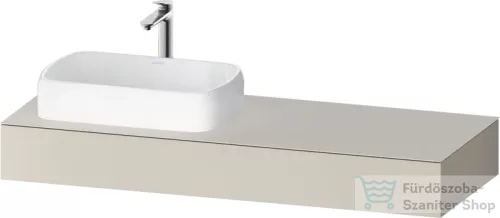Duravit QATEGO 140x55 cm-es mosdópult, 1 bal oldali mosdó kivágással, mosdó és csaptelep nélkül, matt taupe QA4803091910000