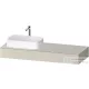 Duravit QATEGO 140x55 cm-es mosdópult, 1 bal oldali mosdó kivágással, mosdó és csaptelep nélkül, matt taupe QA4803091910000