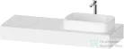 Duravit QATEGO 140x55 cm-es mosdópult, 1 jobb oldali mosdó kivágással, mosdó és csaptelep nélkül, matt fehér QA4804018180000