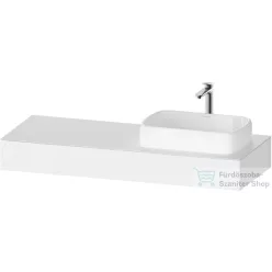   Duravit QATEGO 140x55 cm-es mosdópult, 1 jobb oldali mosdó kivágással, mosdó és csaptelep nélkül, matt fehér QA4804018180000