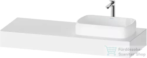 Duravit QATEGO 140x55 cm-es mosdópult, 1 jobb oldali mosdó kivágással, mosdó és csaptelep nélkül, matt fehér QA4804018180000