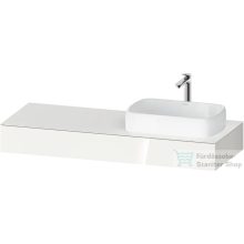   Duravit QATEGA 140x55 cm-es mosdópult, 1 jobb oldali mosdó kivágással, mosdó és csaptelep nélkül, fényes fehér QA4804022220000