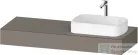 Duravit QATEGO 140x55 cm-es mosdópult, 1 jobb oldali mosdó kivágással, mosdó és csaptelep nélkül, matt bazalt QA4804043430000