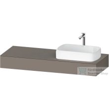   Duravit QATEGA 140x55 cm-es mosdópult, 1 jobb oldali mosdó kivágással, mosdó és csaptelep nélkül, matt bazalt QA4804043430000