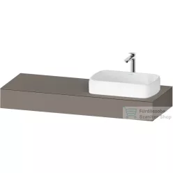   Duravit QATEGO 140x55 cm-es mosdópult, 1 jobb oldali mosdó kivágással, mosdó és csaptelep nélkül, matt bazalt QA4804043430000