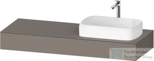 Duravit QATEGO 140x55 cm-es mosdópult, 1 jobb oldali mosdó kivágással, mosdó és csaptelep nélkül, matt bazalt QA4804043430000