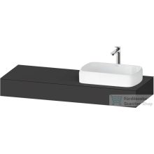   Duravit QATEGA 140x55 cm-es mosdópult, 1 jobb oldali mosdó kivágással, mosdó és csaptelep nélkül, matt grafit QA4804049490000