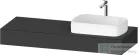 Duravit QATEGO 140x55 cm-es mosdópult, 1 jobb oldali mosdó kivágással, mosdó és csaptelep nélkül, szupermatt grafit QA4804080800000