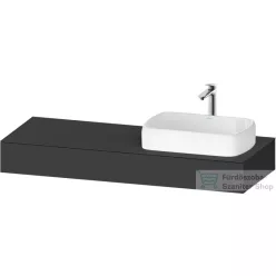   Duravit QATEGO 140x55 cm-es mosdópult, 1 jobb oldali mosdó kivágással, mosdó és csaptelep nélkül, szupermatt grafit QA4804080800000