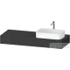 Duravit QATEGO 140x55 cm-es mosdópult, 1 jobb oldali mosdó kivágással, mosdó és csaptelep nélkül, szupermatt grafit QA4804080800000