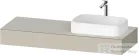 Duravit QATEGO 140x55 cm-es mosdópult, 1 jobb oldali mosdó kivágással, mosdó és csaptelep nélkül, szupermatt taupe QA4804083830000