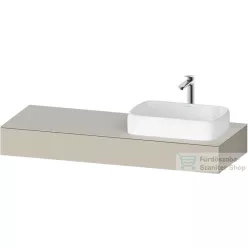   Duravit QATEGO 140x55 cm-es mosdópult, 1 jobb oldali mosdó kivágással, mosdó és csaptelep nélkül, szupermatt taupe QA4804083830000