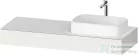 Duravit QATEGO 140x55 cm-es mosdópult, 1 jobb oldali mosdó kivágással, mosdó és csaptelep nélkül, szupermatt fehér QA4804084840000