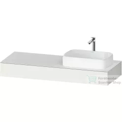   Duravit QATEGO 140x55 cm-es mosdópult, 1 jobb oldali mosdó kivágással, mosdó és csaptelep nélkül, szupermatt fehér QA4804084840000