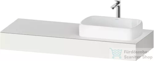 Duravit QATEGO 140x55 cm-es mosdópult, 1 jobb oldali mosdó kivágással, mosdó és csaptelep nélkül, szupermatt fehér QA4804084840000
