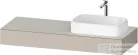 Duravit QATEGO 140x55 cm-es mosdópult, 1 jobb oldali mosdó kivágással, mosdó és csaptelep nélkül, matt taupe QA4804091910000