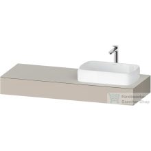   Duravit QATEGA 140x55 cm-es mosdópult, 1 jobb oldali mosdó kivágással, mosdó és csaptelep nélkül, matt taupe QA4804091910000
