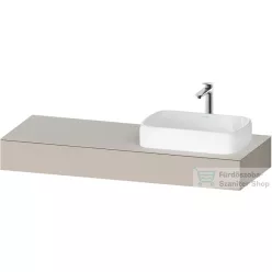   Duravit QATEGO 140x55 cm-es mosdópult, 1 jobb oldali mosdó kivágással, mosdó és csaptelep nélkül, matt taupe QA4804091910000