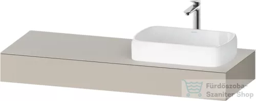 Duravit QATEGO 140x55 cm-es mosdópult, 1 jobb oldali mosdó kivágással, mosdó és csaptelep nélkül, matt taupe QA4804091910000