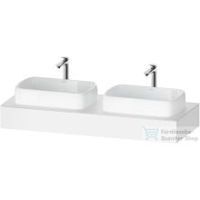   Duravit QATEGA 140x55 cm-es mosdópult, 2 db mosdó kivágással, mosdó és csaptelep nélkül, matt fehér QA4805018180000