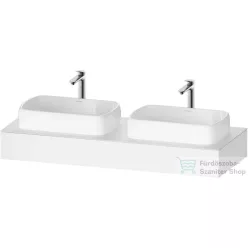  Duravit QATEGO 140x55 cm-es mosdópult, 2 db mosdó kivágással, mosdó és csaptelep nélkül, matt fehér QA4805018180000