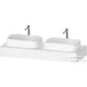 Duravit QATEGO 140x55 cm-es mosdópult, 2 db mosdó kivágással, mosdó és csaptelep nélkül, matt fehér QA4805018180000