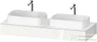 Duravit QATEGO 140x55 cm-es mosdópult, 2 db mosdó kivágással, mosdó és csaptelep nélkül, fényes fehér QA4805022220000