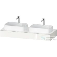   Duravit QATEGA 140x55 cm-es mosdópult, 2 db mosdó kivágással, mosdó és csaptelep nélkül, fényes fehér QA4805022220000