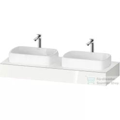   Duravit QATEGO 140x55 cm-es mosdópult, 2 db mosdó kivágással, mosdó és csaptelep nélkül, fényes fehér QA4805022220000