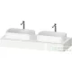 Duravit QATEGO 140x55 cm-es mosdópult, 2 db mosdó kivágással, mosdó és csaptelep nélkül, fényes fehér QA4805022220000