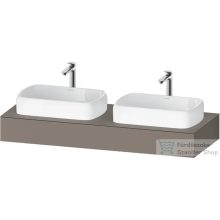   Duravit QATEGA 140x55 cm-es mosdópult, 2 db mosdó kivágással, mosdó és csaptelep nélkül, matt bazalt QA480504343000