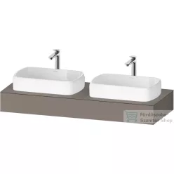   Duravit QATEGO 140x55 cm-es mosdópult, 2 db mosdó kivágással, mosdó és csaptelep nélkül, matt bazalt QA480504343000