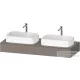 Duravit QATEGO 140x55 cm-es mosdópult, 2 db mosdó kivágással, mosdó és csaptelep nélkül, matt bazalt QA480504343000