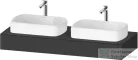 Duravit QATEGO 140x55 cm-es mosdópult, 2 db mosdó kivágással, mosdó és csaptelep nélkül, matt grafit QA4805049490000