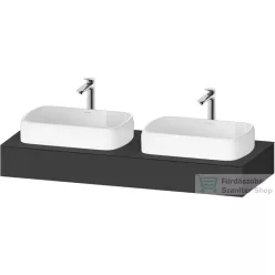   Duravit QATEGO 140x55 cm-es mosdópult, 2 db mosdó kivágással, mosdó és csaptelep nélkül, matt grafit QA4805049490000