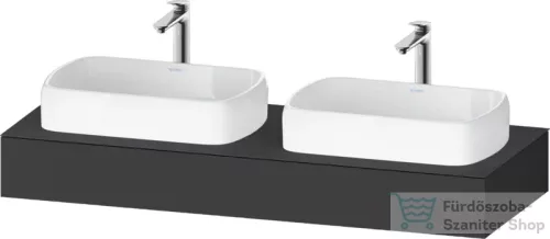 Duravit QATEGO 140x55 cm-es mosdópult, 2 db mosdó kivágással, mosdó és csaptelep nélkül, matt grafit QA4805049490000