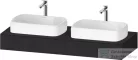Duravit QATEGO 140x55 cm-es mosdópult, 2 db mosdó kivágással, mosdó és csaptelep nélkül, szupermatt grafit QA4805080800000