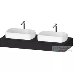   Duravit QATEGO 140x55 cm-es mosdópult, 2 db mosdó kivágással, mosdó és csaptelep nélkül, szupermatt grafit QA4805080800000