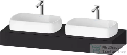 Duravit QATEGO 140x55 cm-es mosdópult, 2 db mosdó kivágással, mosdó és csaptelep nélkül, szupermatt grafit QA4805080800000