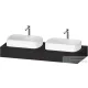 Duravit QATEGO 140x55 cm-es mosdópult, 2 db mosdó kivágással, mosdó és csaptelep nélkül, szupermatt grafit QA4805080800000