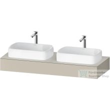   Duravit QATEGA 140x55 cm-es mosdópult, 2 db mosdó kivágással, mosdó és csaptelep nélkül, szupermatt taupe QA4805083830000