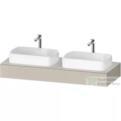   Duravit QATEGO 140x55 cm-es mosdópult, 2 db mosdó kivágással, mosdó és csaptelep nélkül, szupermatt taupe QA4805083830000