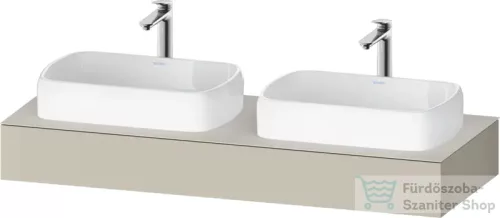 Duravit QATEGO 140x55 cm-es mosdópult, 2 db mosdó kivágással, mosdó és csaptelep nélkül, szupermatt taupe QA4805083830000
