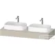 Duravit QATEGO 140x55 cm-es mosdópult, 2 db mosdó kivágással, mosdó és csaptelep nélkül, szupermatt taupe QA4805083830000