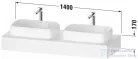 Duravit QATEGO 140x55 cm-es mosdópult, 2 db mosdó kivágással, mosdó és csaptelep nélkül, szupermatt taupe QA4805083830000